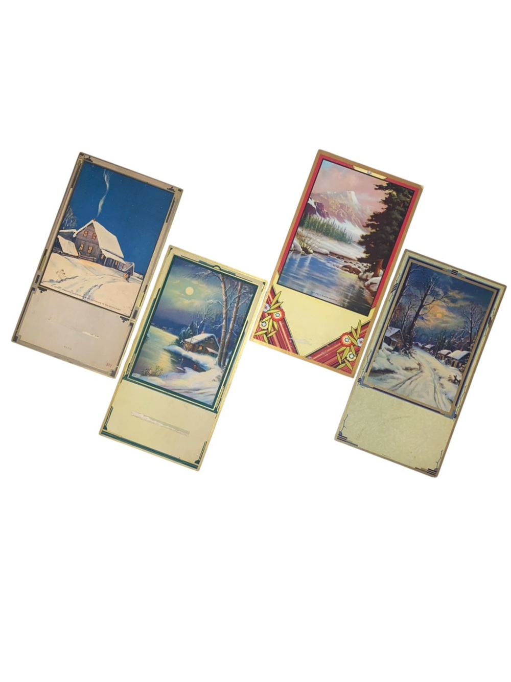 VINTAGE CALENDAR ART Salesman Calendar Samples Christmas & WinterArt 1910-40s 4P